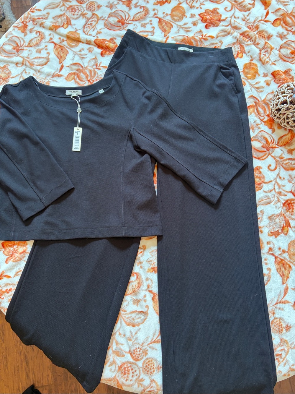 MAX STUDIO women’s Black Two-Piece Set size Small
